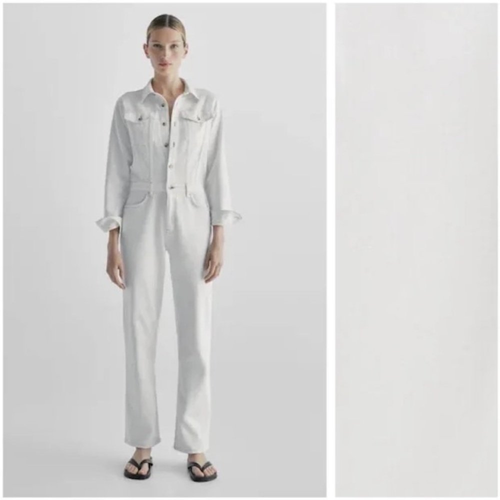 NWT ✨ Massimo Dutti White Denim Jumpsuit